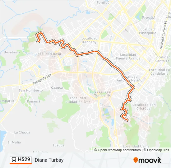 H529 Bus Line Map