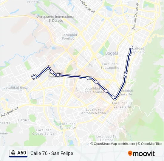 A60 Cable Car Line Map