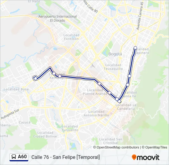 A60 Cable Car Line Map