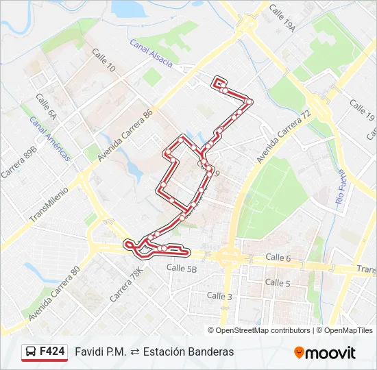 F424 Bus Line Map