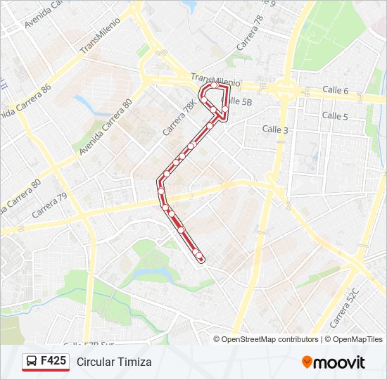 Mapa de F425 de SITP