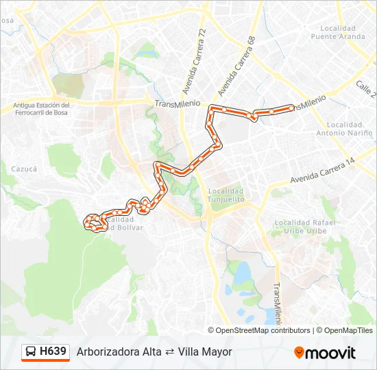 H639 Bus Line Map