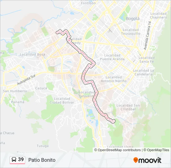 39 Bus Line Map