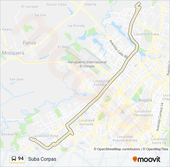 94 Bus Line Map