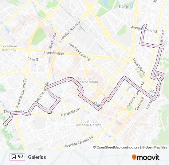 97 Bus Line Map