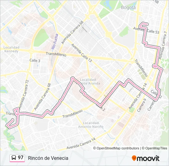 97 Bus Line Map