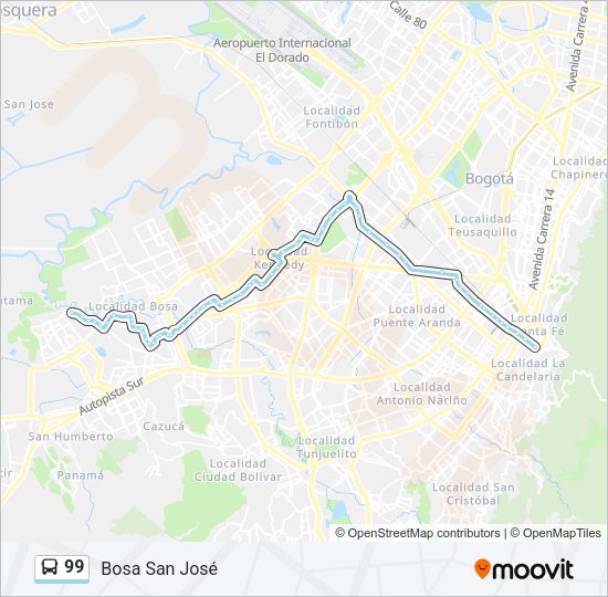 99 Bus Line Map