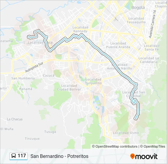 117 Bus Line Map
