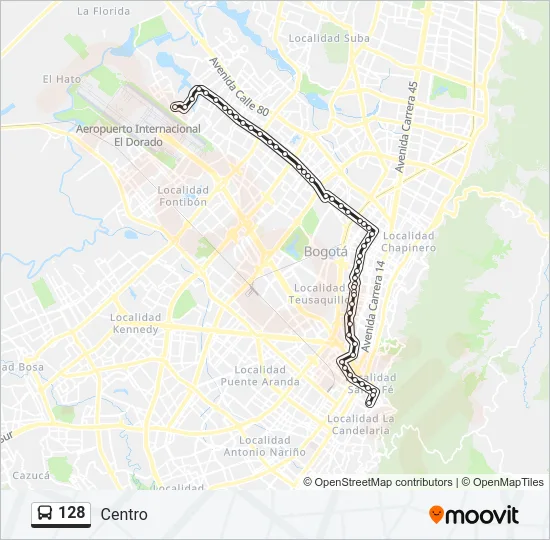 128 Bus Line Map