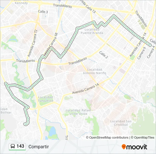 143 Bus Line Map