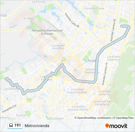 191 Bus Line Map