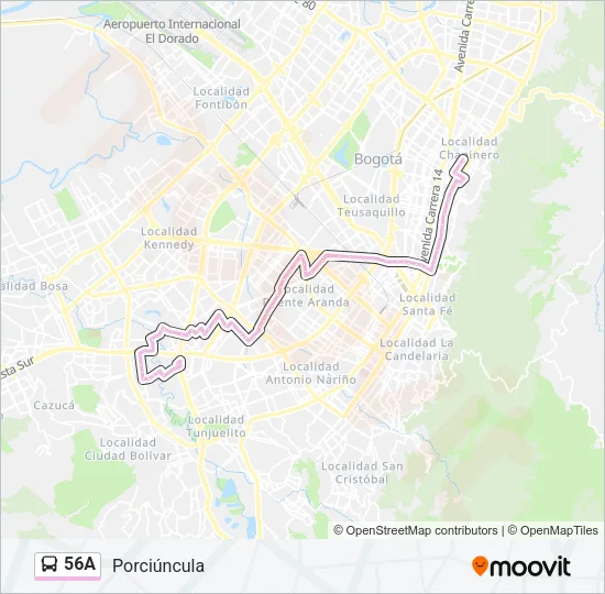 56A Bus Line Map