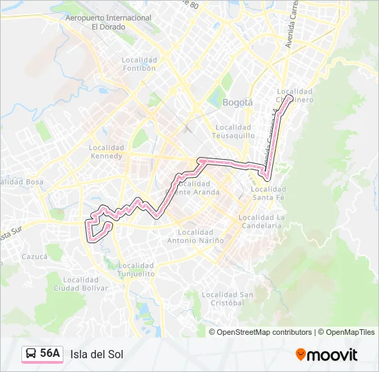 56A Bus Line Map