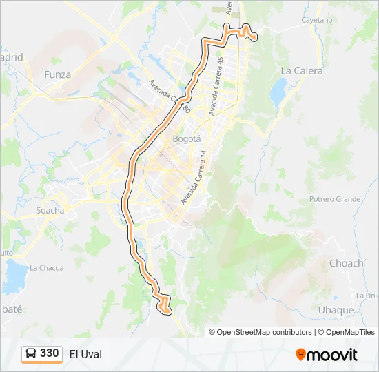 330 Bus Line Map