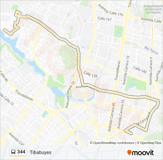 344 Bus Line Map