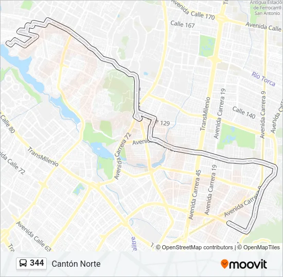 344 Bus Line Map