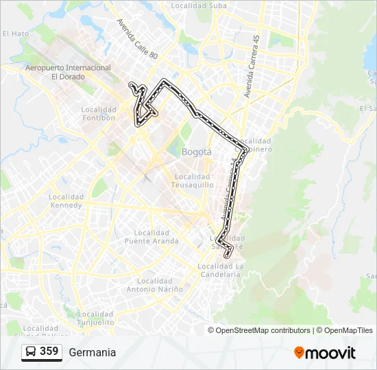 359 Bus Line Map