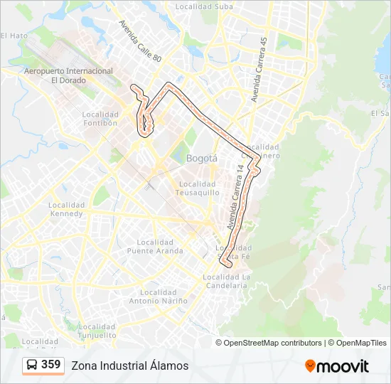 359 Bus Line Map