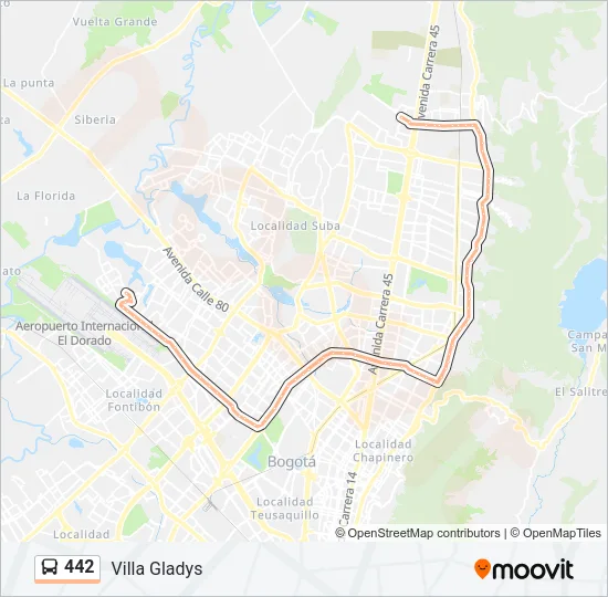 442 Bus Line Map