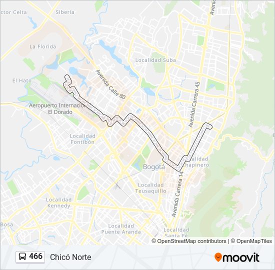 Mapa de 466 de SITP