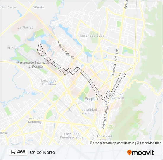466 Bus Line Map