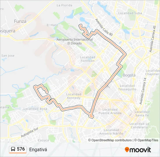 576 Bus Line Map