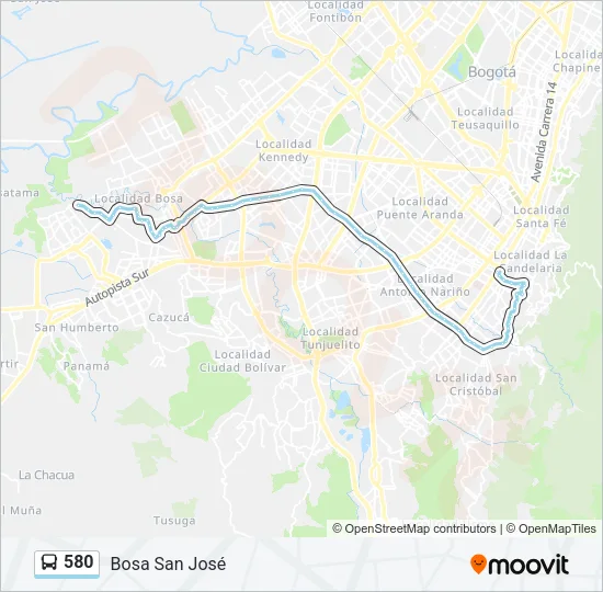 580 Bus Line Map