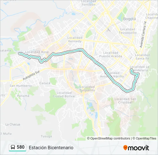 580 Bus Line Map