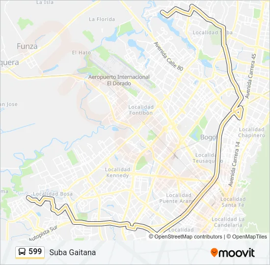 599 Bus Line Map