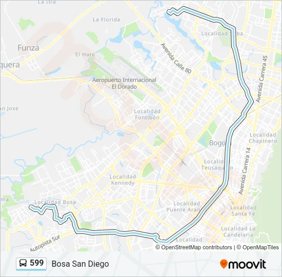 599 Bus Line Map