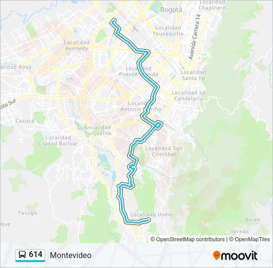 614 Bus Line Map