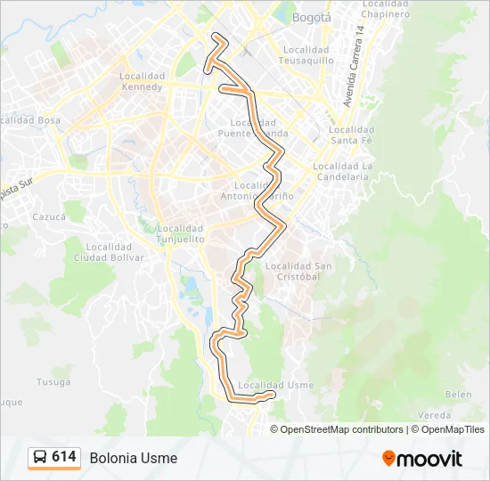 614 Bus Line Map