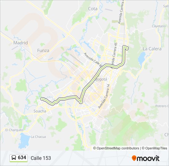 Mapa de 634 de SITP