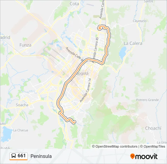 661 Bus Line Map