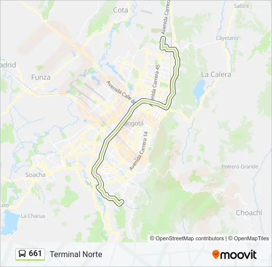 661 Bus Line Map