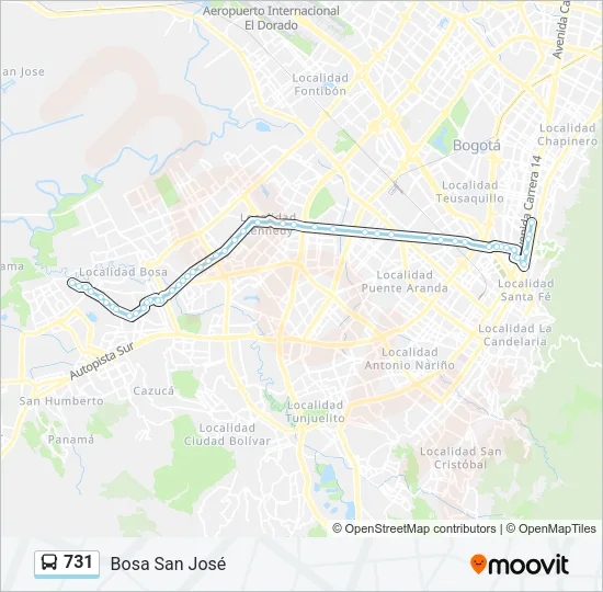 731 Bus Line Map