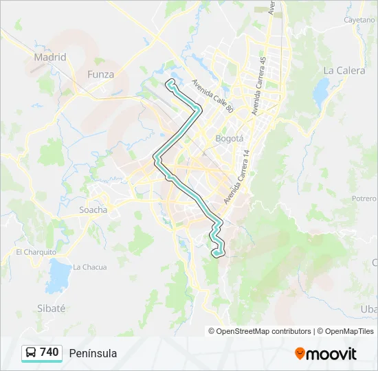 740 Bus Line Map