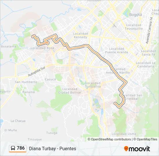 786 Bus Line Map