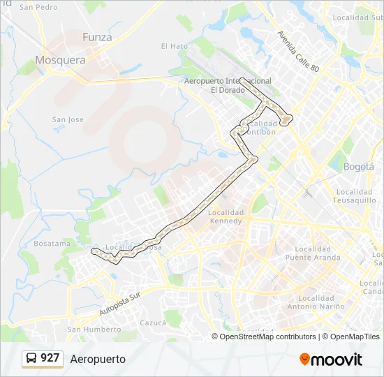 927 Bus Line Map