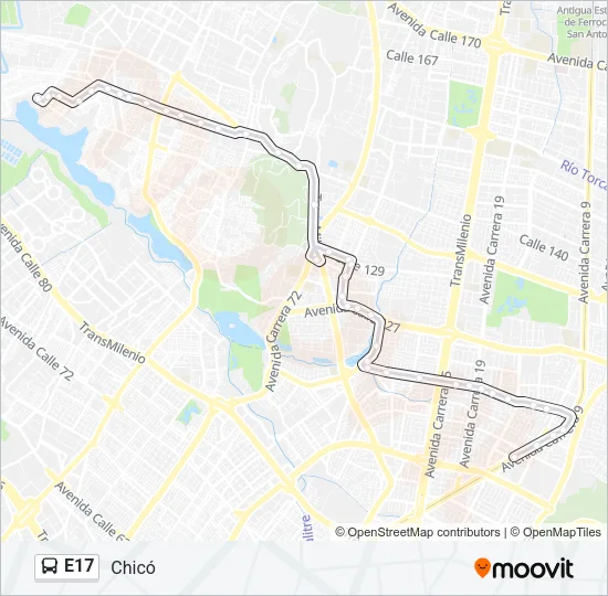 E17 Bus Line Map