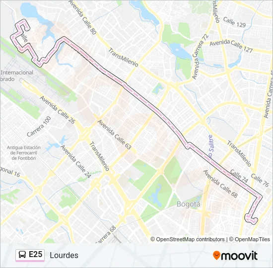 E25 Bus Line Map