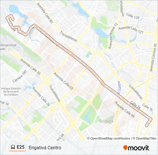 E25 Bus Line Map