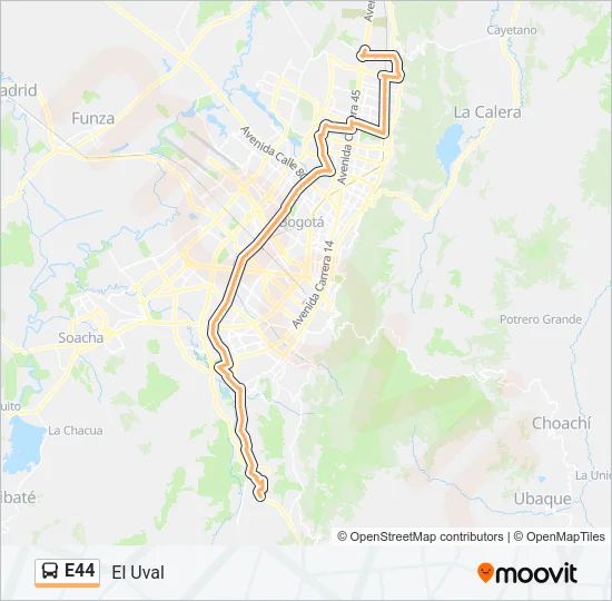 E44 Bus Line Map