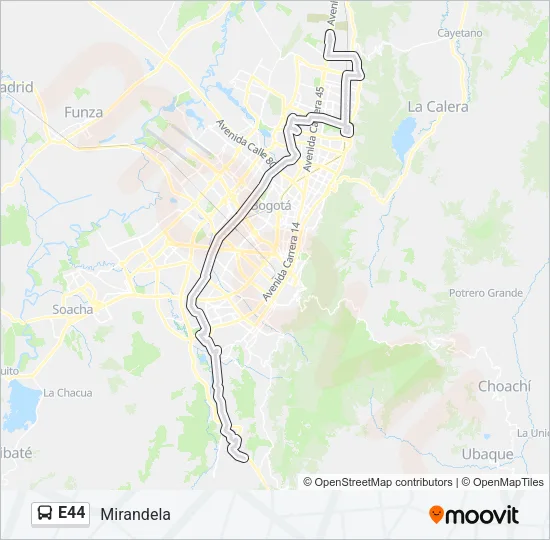 E44 Bus Line Map