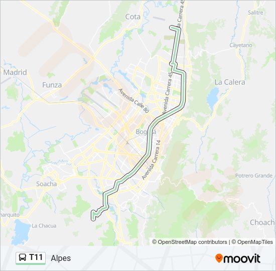 Mapa de T11 de autobús