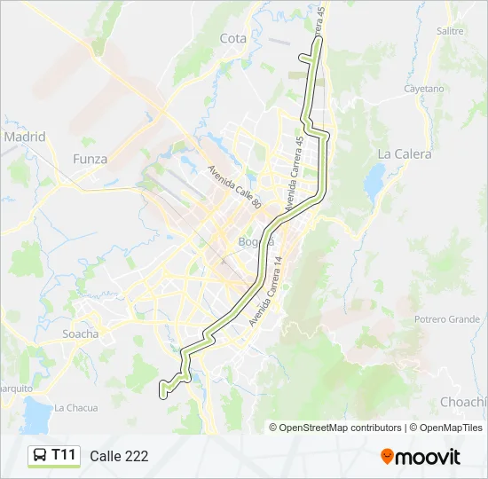 T11 Bus Line Map