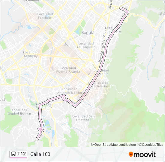 T12 Bus Line Map