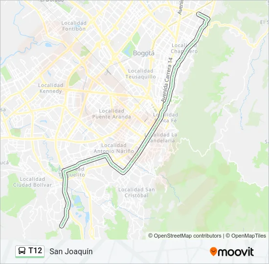 T12 Bus Line Map