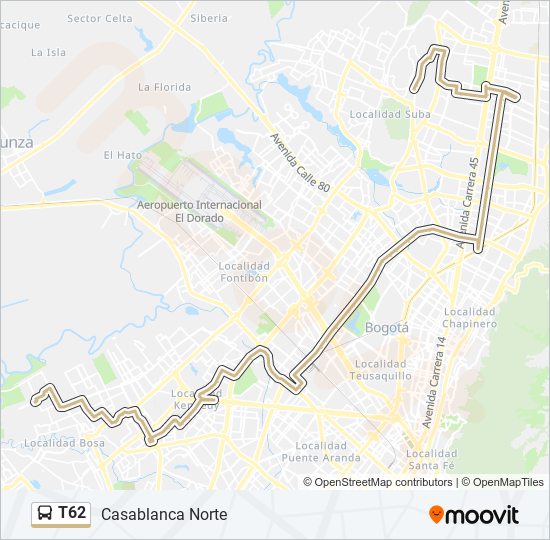 Mapa de T62 de SITP