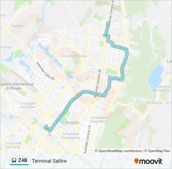 Z4B Bus Line Map